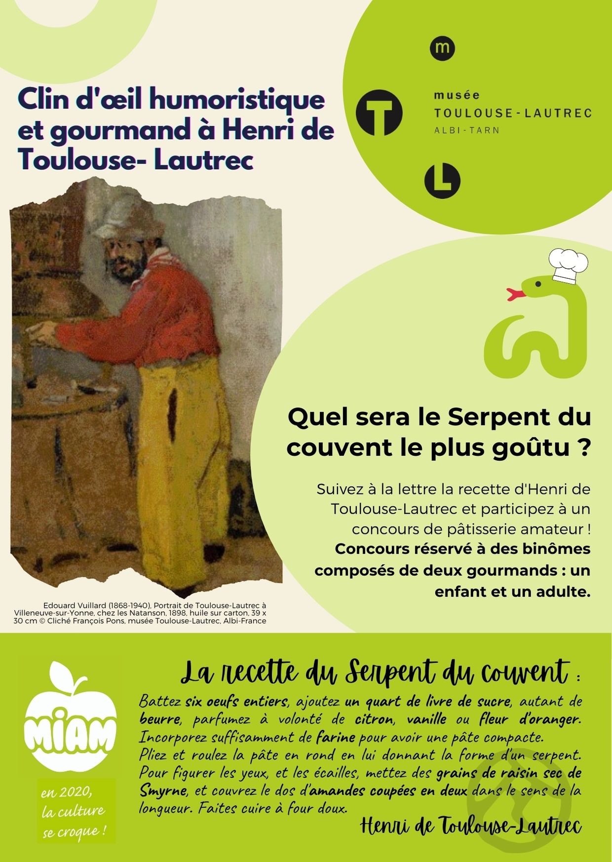 Dans le cadre de la saison culturelle M.I.A.M. : en 2020, la culture se croque !