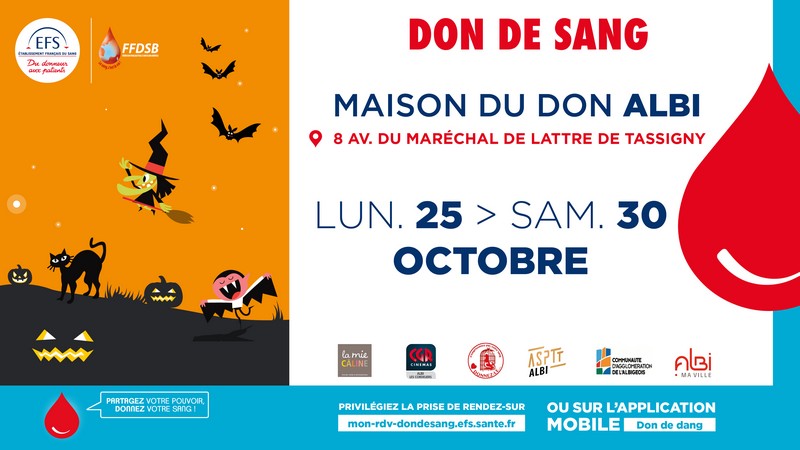 "Mon sang pour les autres"  Fêtez Halloween en donnant votre sang !
