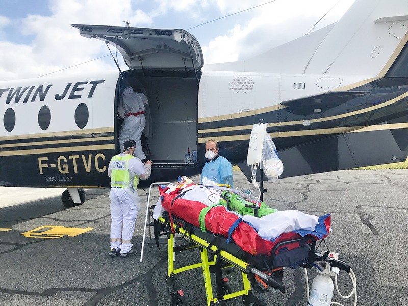Évacuation sanitaire de patients Covid assurée cet été par les équipes du Samu d'Albi.