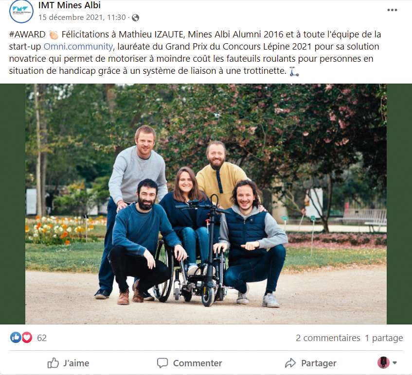 Un Alumni d’IMT mines Albi, lauréat du concours Lépine 2021