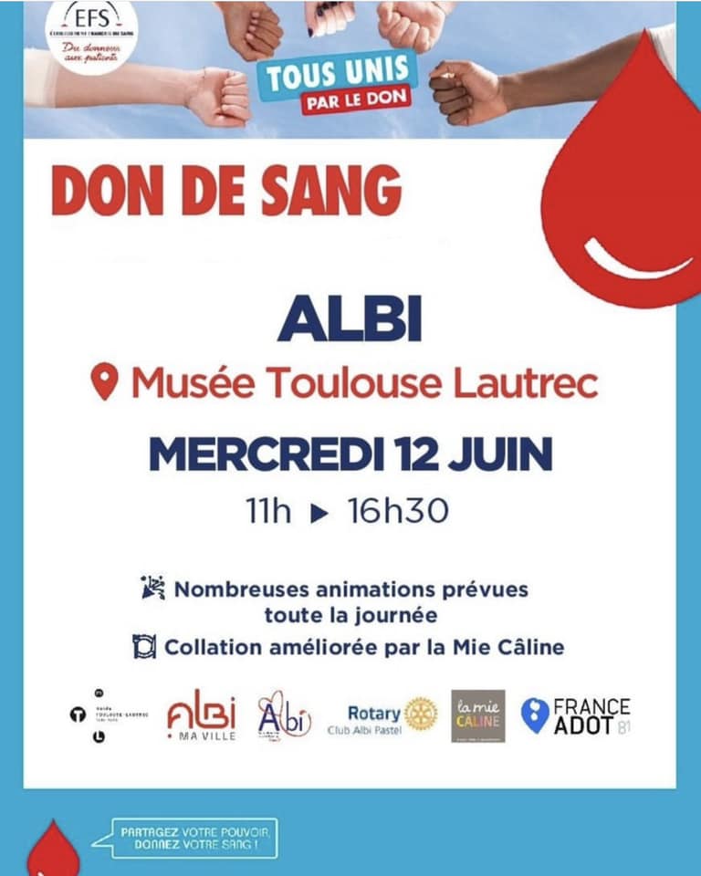 Collecte de sang le 12 juin 2024 à Albi
