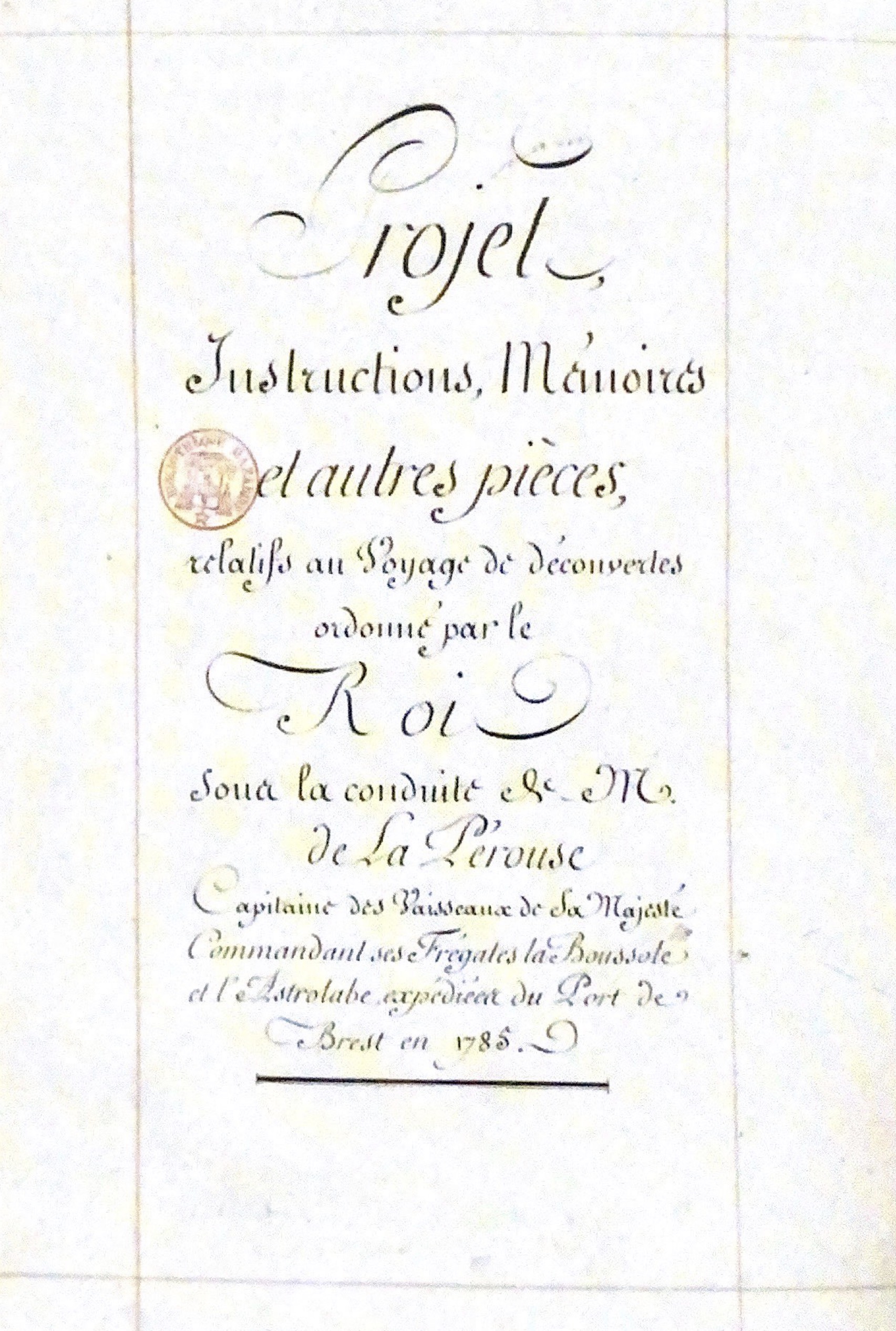 Manuscrit des instructions