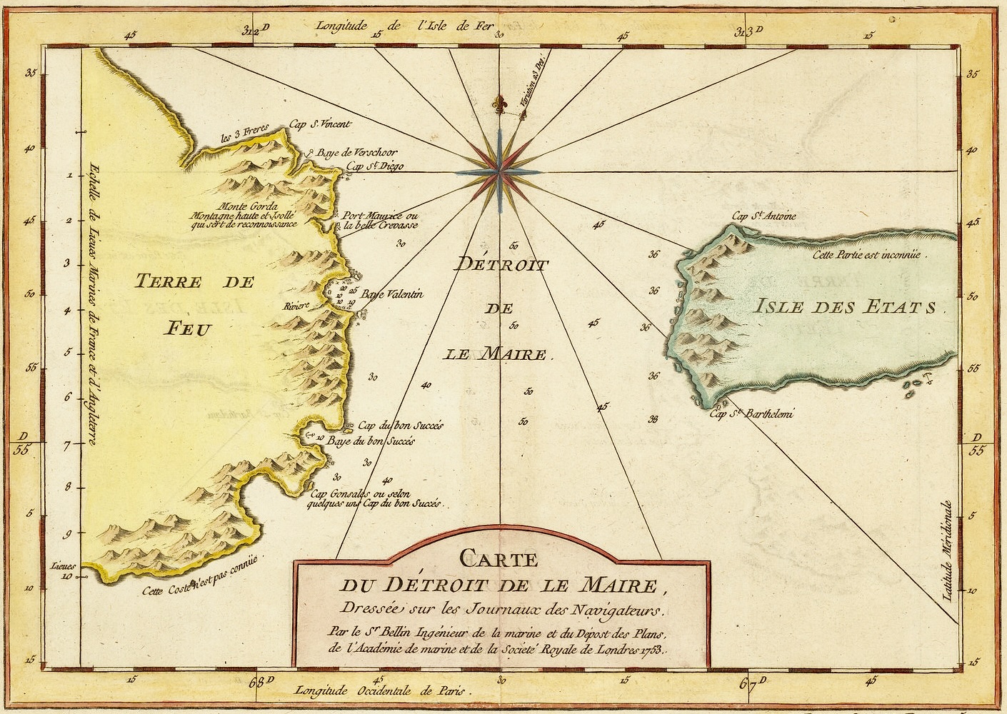 Carte du détroit de Le Maire