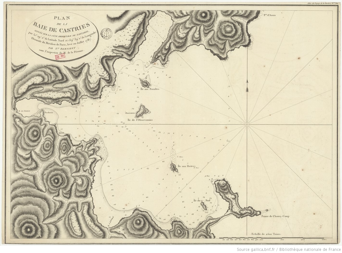 Plan de la Baie de Castries, d’après Sébastien Bernizet (Gallica, BNF)