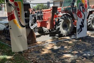 Chantier artistique dans le cadre du projet de rénovation urbaine du quartier de Cantepau.