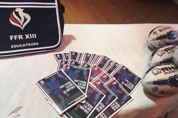 Remise de ballons aux jeunes joueurs de 13 de l’ARL à l’initiative des 2 co-présidents du comité départemental de rugby à 13