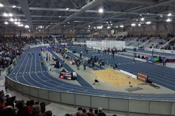 Les athlètes Célia Perron, Alexa Lemitre et Laury Battet, actuellement en compétition aux championnats de France en salle à Miramas.....!