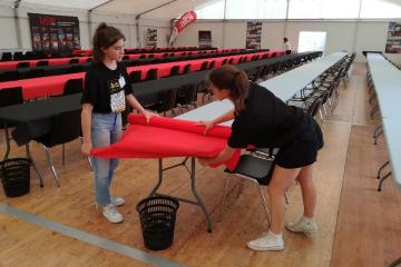 Mise en place de la salle de presse -Tour de France 2019