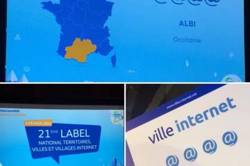Une arobase supplémentaire pour la ville d’Albi, dont la politique en matière de numérique, vient de lui permettre d’être labellisée « @@@@ » par l’association Ville Internet !  Remise des prix à Martigues en présence de Mathieu VIDAL, président de l’association.