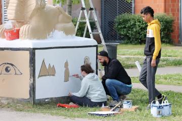 Chantiers loisirs jeunes - Peinture Cantepau J02