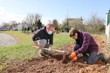 Au Breuil on plante ensemble des haies et de futurs arbres