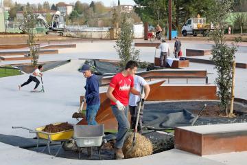 Plantation d'arbres au Skate Park 