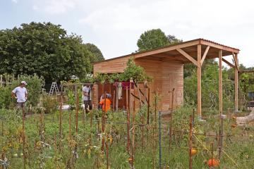 Chalets à St Viateur, début de la pose