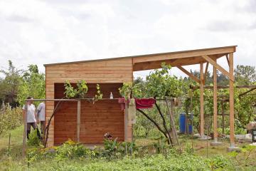 Chalets à St Viateur, début de la pose
