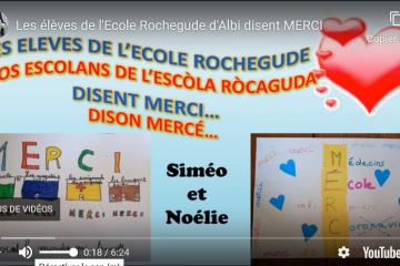 Les élèves de l'Ecole Rochegude d'Albi disent Merci