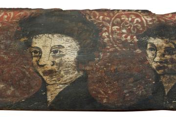 16 éléments de plafonds peints médiévaux