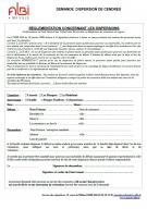 Formulaire de dispersion des cendres