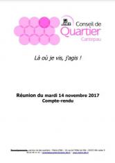 Conseil de quartier Cantepau 14 novembre 2017