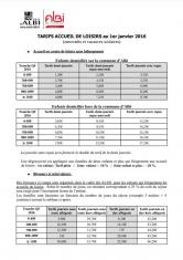 Tarifs accueils de loisirs 2017