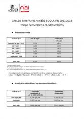 Tarifs 2018 péri-scolaire et restauration municipale