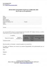 Demande d'extension estivale de terrasse 2018