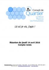 Conseil de quartier, compte rendu : Le Breuil Mazicou Les Fontanelles - 14 avril 2016