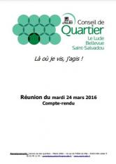 Conseil de quartier, compte rendu : Marranel Le Lude Bellevue Saint Salvadou 24 mars 2016