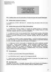 Compte-rendu du conseil municipal - 17 novembre 2014
