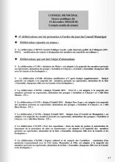 Compte-rendu du conseil municipal - 15 décembre 2014