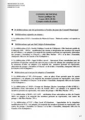 Compte-rendu du conseil municipal - 2 mars 2015