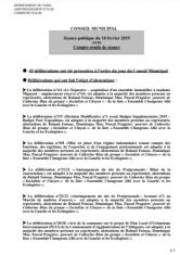 Conseil municipal 18 février 2019
