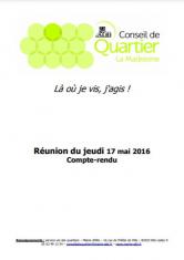 Conseil de quartier, compte rendu : La Madeleine 17 mai 2016