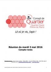 Conseil de quartier, compte rendu : Quartier Ouest Pointe de Marre 3 mai 2016