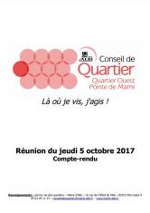 Conseil de quartier Ouest Pointe de Marre 5 octobre 2017