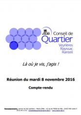 Conseil de quartier, compte rendu : Veyrières Rayssac Ranteil 8 novembre 2016