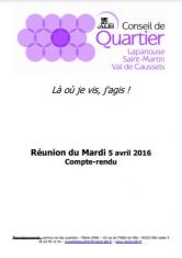Conseil de quartier, compte rendu : Lapanouse Saint Martin Val de Caussels - 5 avril 2016