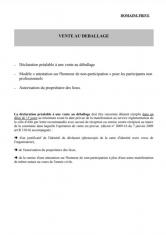Déclaration pour un particulier en préalable à une vente au déballage sur le domaine privé