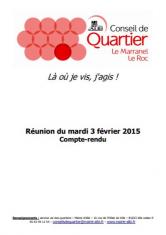 Conseil de quartier, compte rendu : Marranel Le Roc - 3 février 2015
