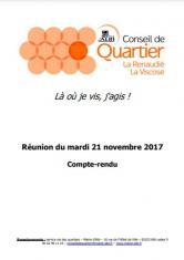 Conseil de quartier  RENAUDIE - VISCOSE 21 novembre 2017