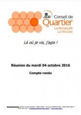 Conseil de quartier, compte rendu : La Renaudié la Viscose 4 octobre 2016