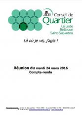 Conseil de quartier, compte rendu : Lude Bellevue Saint Salvadou 24 mars 2016