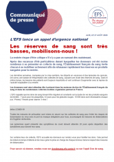 Les réserves de sang sont très basses, mobilisons-nous !