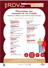 Activités et animations du 2 au 5 janvier 2024 à la maison de quartier-centre social de Cantepau